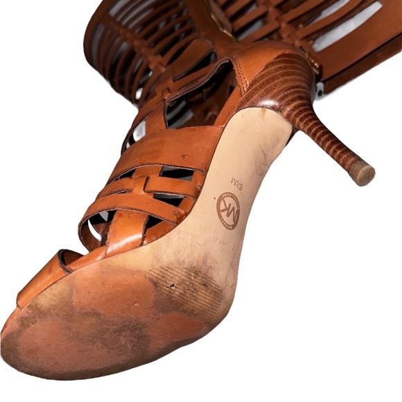 Authentic pre-owned MICHAEL KORS Wesley Knee-High Gladiator Sandal - Brown - Picture 3 of 5